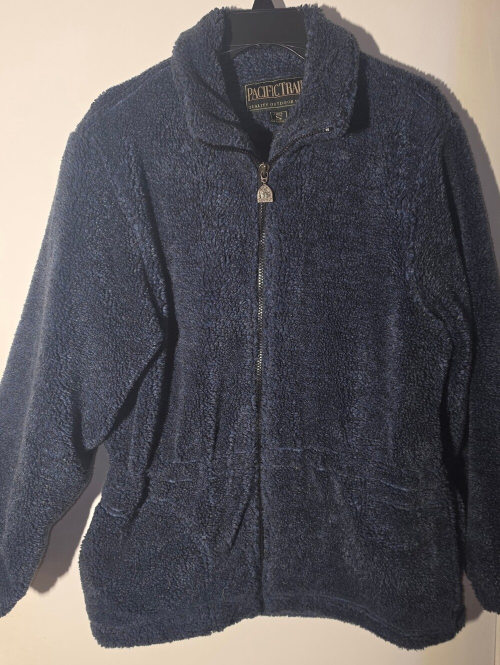 Vintage Cozy  Pacific Trail Navy Blue Sherpa Zip-Up Jacket